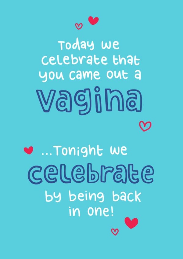 Celebratory sex card created by Blue Kiwi Design