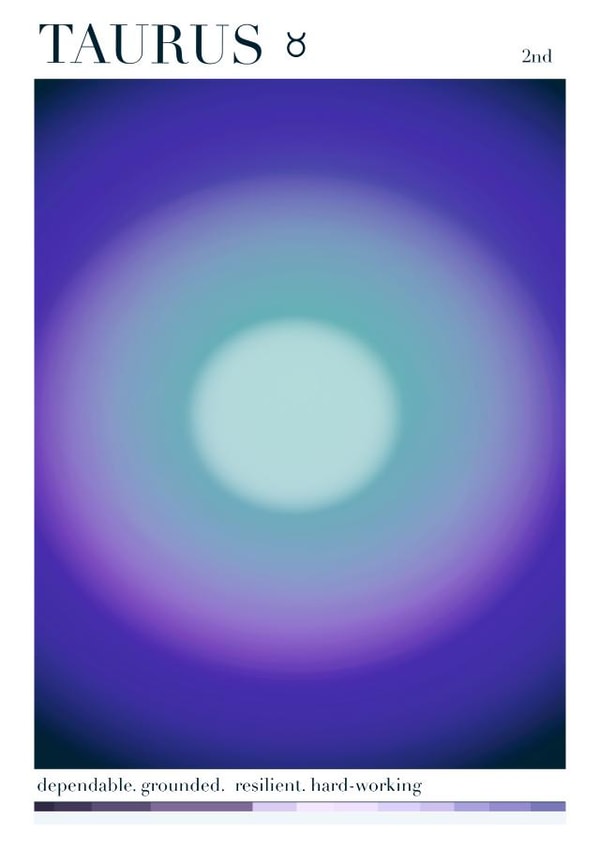 Taurus Aura Card created by Amelia Katharine
