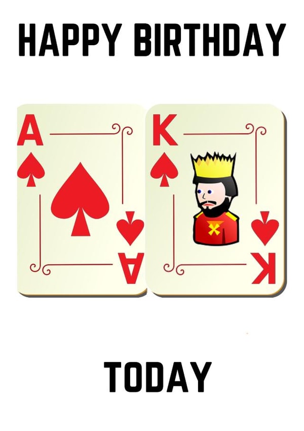 Playing Cards, Twenty First, Birthday Card. created by Jan Munro