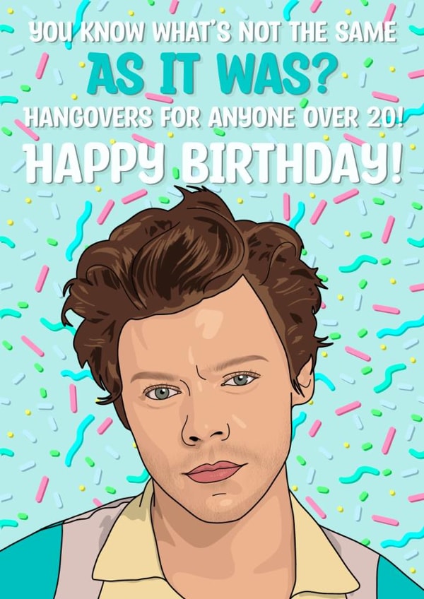 Harry styles As It Was Birthday friend sister 30 card created by The Girl Next Draw Cards