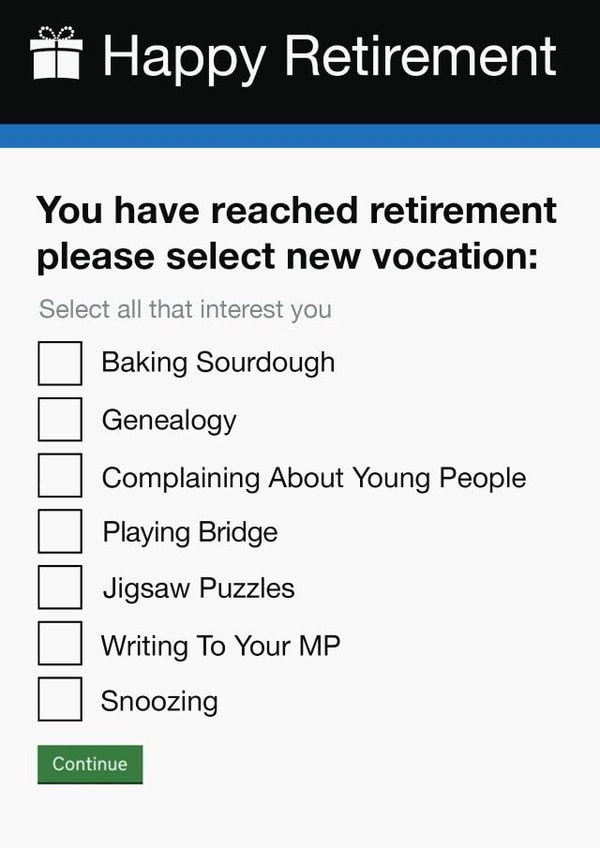 Cheeky | Funny | Government Gateway | Retirement Card created by Pottsy Prints