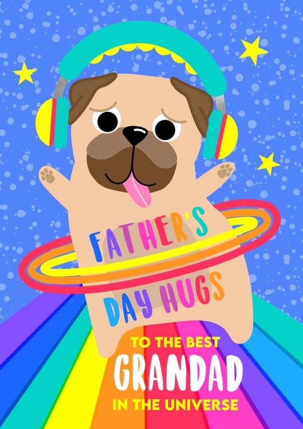 Father's Day Grandad Pug Hug Card created by Colour Pop Prints
