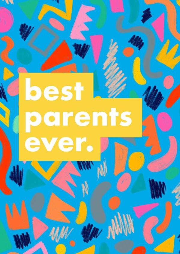 Arty Typography Anniversary Card - Parents - Best Parents Ever created by Ooh I Like That Design