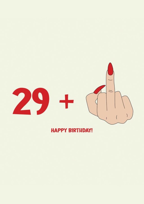 29 + 1 30th birthday card card