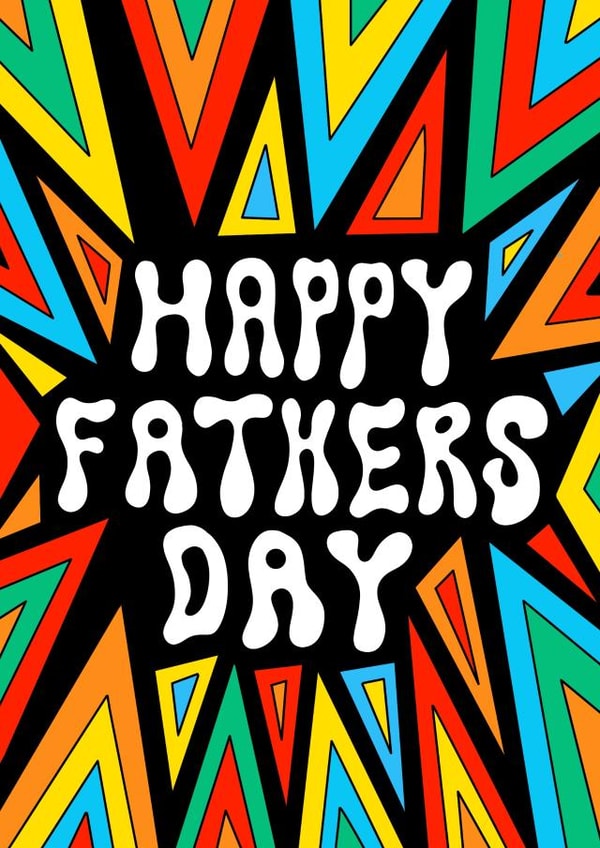 Classic Fathers Day Card - Psychedelic - Geometric - Happy Fathers Day created by Ailish Beadle