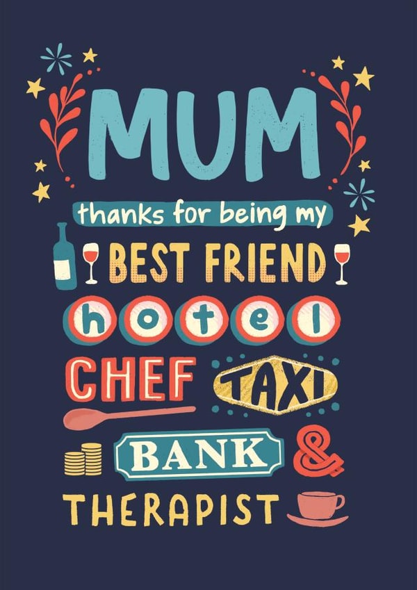 Thanks Mum for... everything created by Jon Hall Design