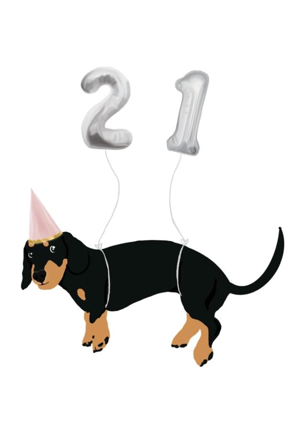 21st Birthday Sausage Dog created by Wire and Smooth