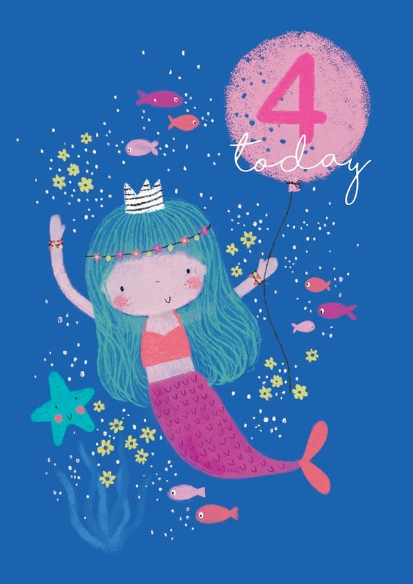 Mermaid 4th Birthday Card created by Stripey Paper
