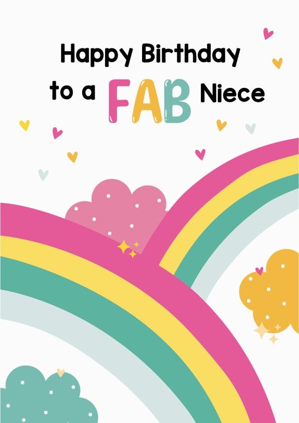 Classic Birthday Card - For Niece - Rainbows created by Lucy Rose Party