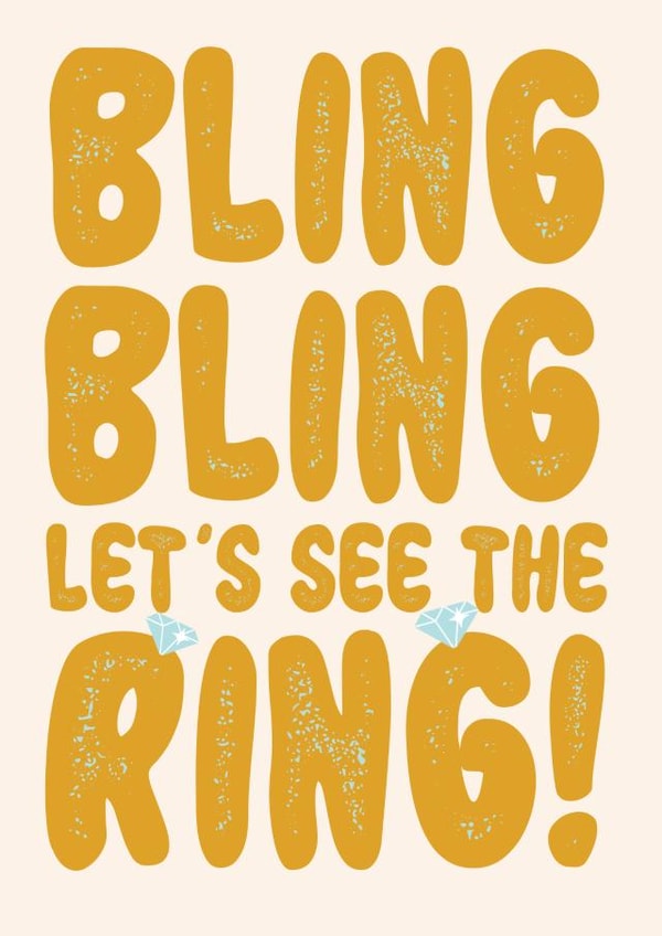 Bling Ring Engagement Card created by On Fire Typography