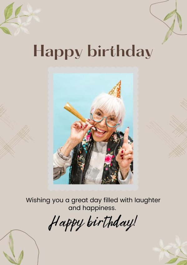 grandma best wishes Birthday Personalised Photo Card 45417 created by IcyCard