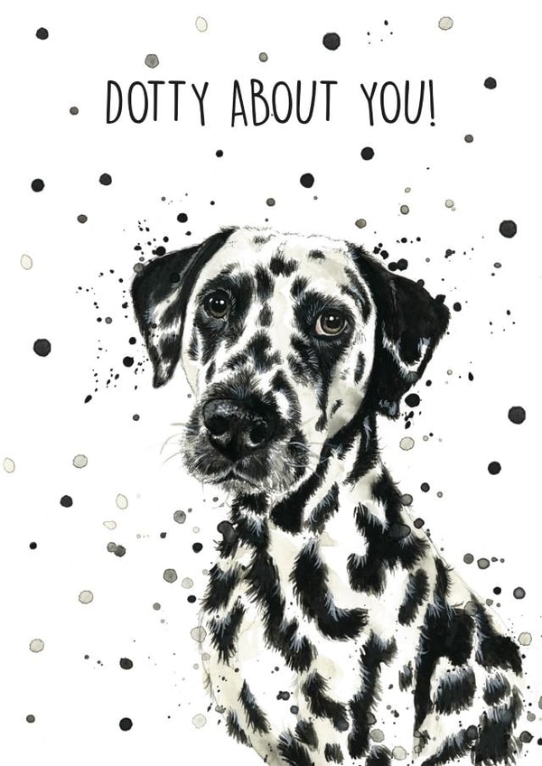Dotty about you greeting card created by Splatterworks