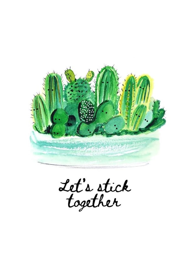 Let's Stick Together Catctus created by Artisal