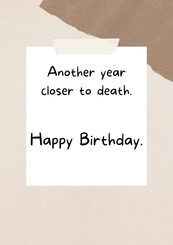 Inappropriate Offensive Birthday Card 1003 created by Absolute Sass.