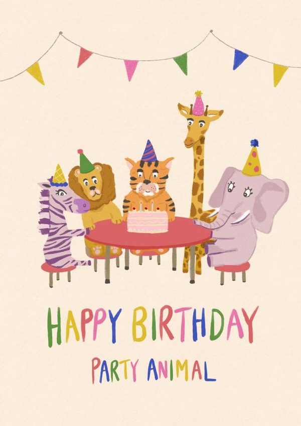 Cute Party Animal Birthday Card created by Louise Quokka