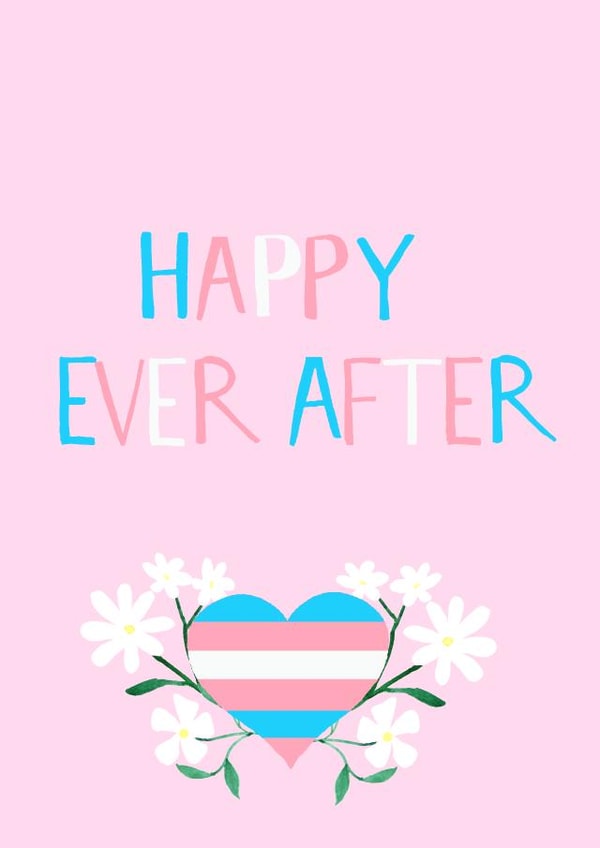 Transgender wedding day card created by Naughty Nice