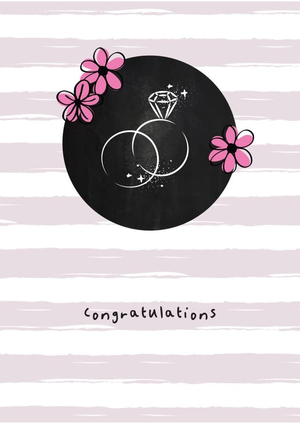 Wedding rings congratulations card created by Nutmeg Studio