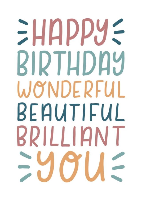 Happy Birthday wonderful you created by The Lettering Tree