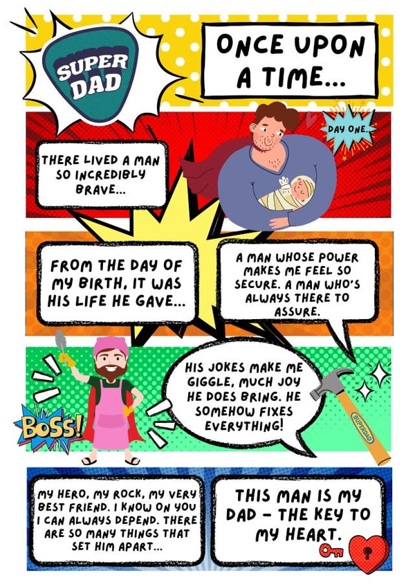 Superhero Comic Father's Day Card created by Your Once Upon A Time