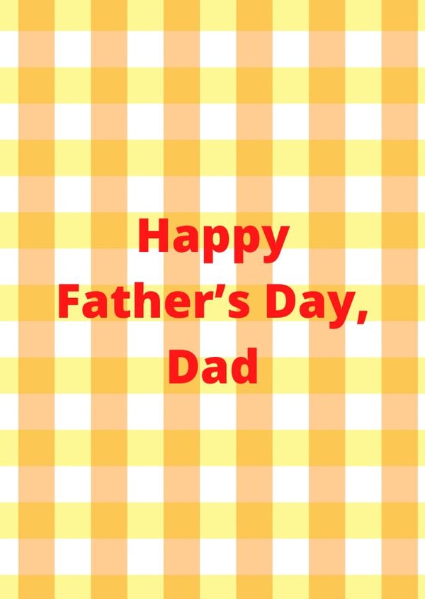 Gingham Father’s Day card created by Proper job studio