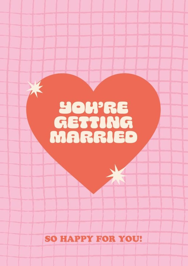 You're getting married - Cute graphic engagement card created by Proper Good