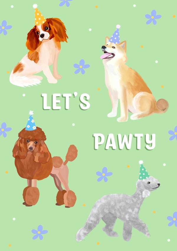 Cute Puppy birthday party card created by Sarah Stephenson
