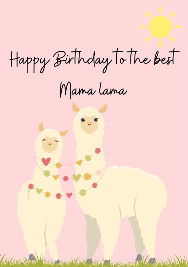 Lama Mum Birthday Card created by Smoy