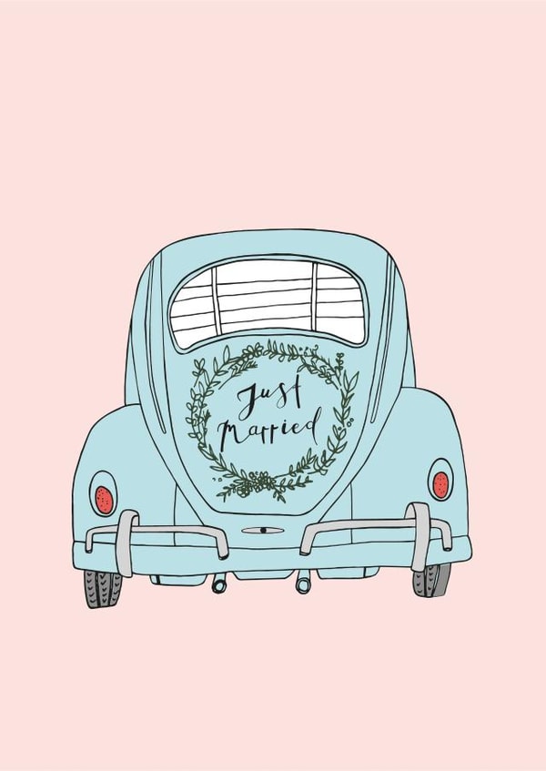 Just Married - Wedding Car Card created by Kate Seaward