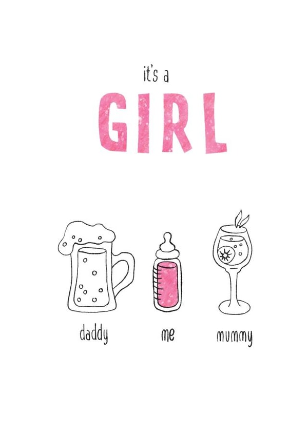 drinks new baby card created by NG