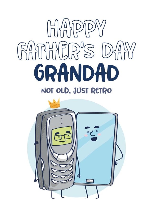 Father's Day card for a retro Grandad, Grandfather. created by Superlush Cards