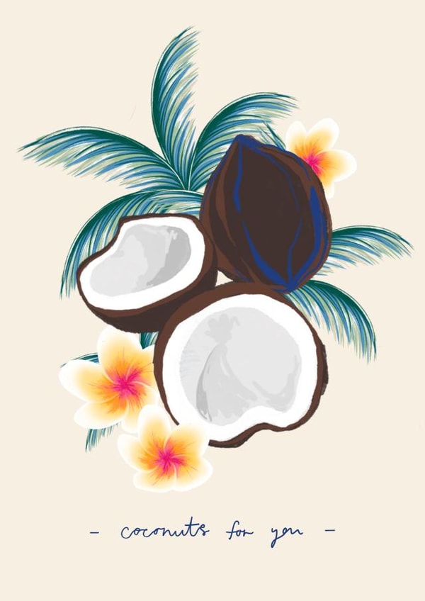 Coconuts For You Anniversary Card created by Charlotte Nicholson Design