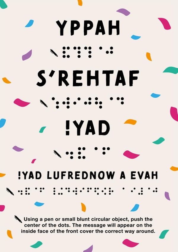 Braille Inclusive Accessible Father's Day Card created by Cards from Designers