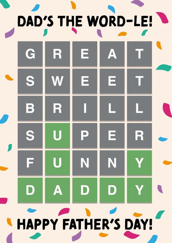 Dad's the Wordle Confetti Father's Day Card created by Cards from Designers