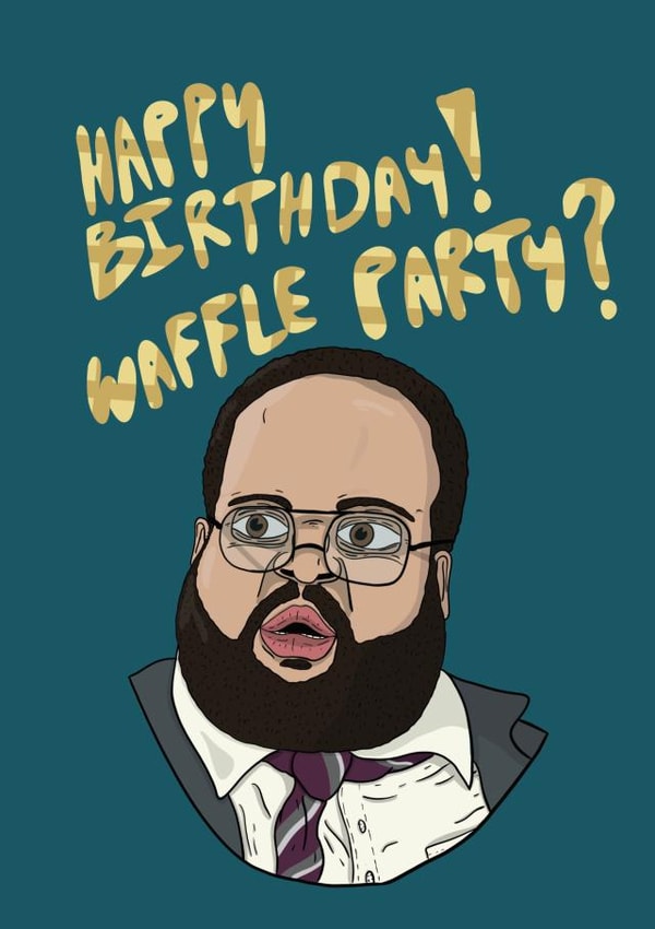 Severance Waffle Party Birthday card created by Saint Ell