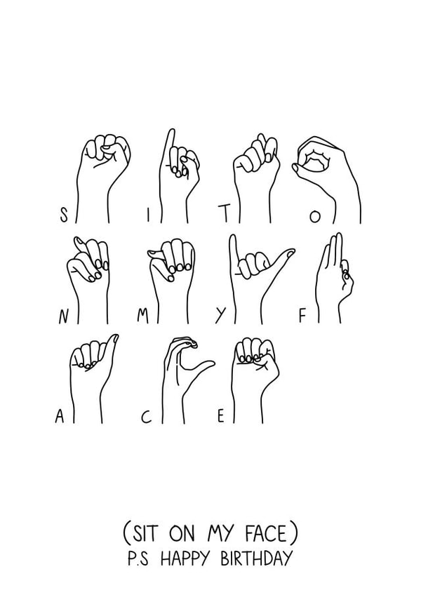 Sit on my face rude naughty birthday card created by Naughty Nice