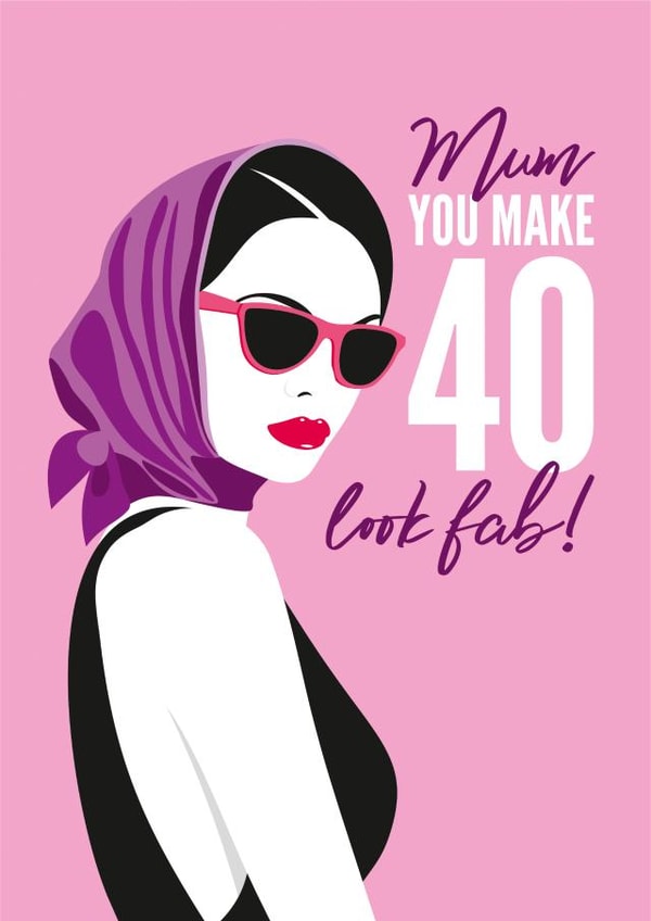40th Birthday Card for Mum created by Diva Doodle Designs