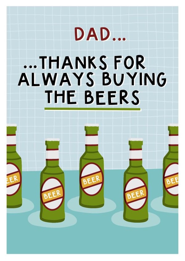 A fun, bright and boozy card for your Dad on Father's Day created by Amy Writes