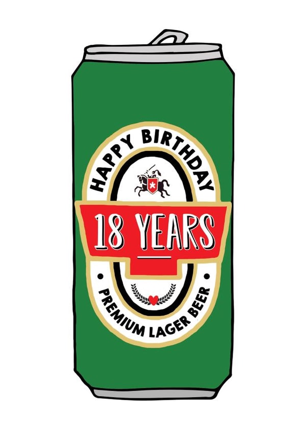 Beer 18th Birthday Card created by Of Life & Lemons Ltd.