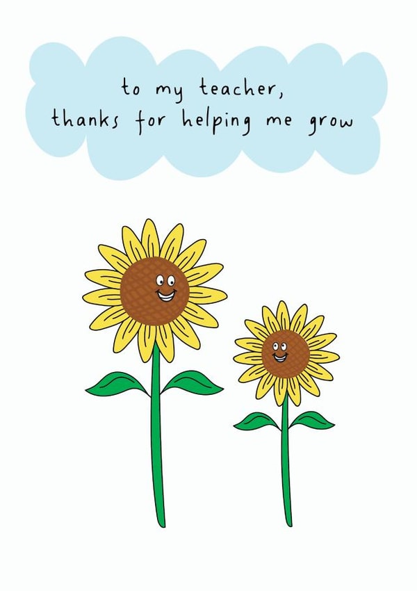 Thanks for Helping Me Grow - Thank You Teacher Card created by @Laura Lonsdale Designs