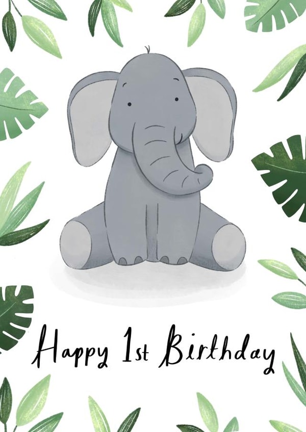 Happy 1st Birthday Elephant created by Chloe Fae Designs
