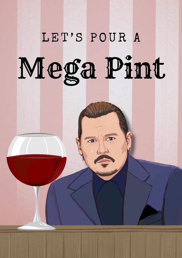 Johnny Depp Mega Pint Card created by Ellie & Co