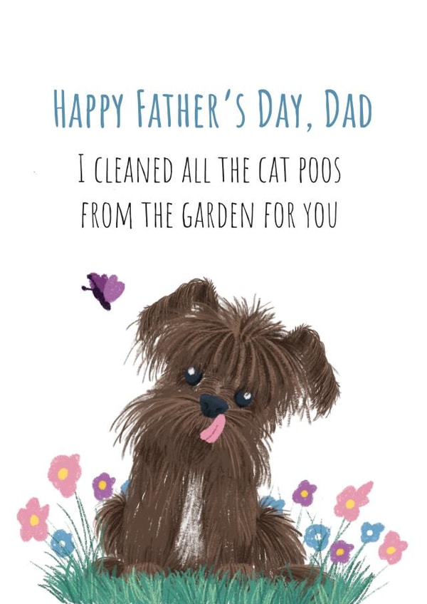 Funny Dog eating poo Father's Day Card created by AJ Creations
