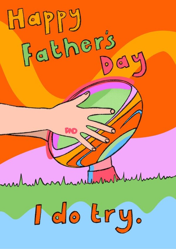 Rugby dad fathers day card created by Freya Niamh Design