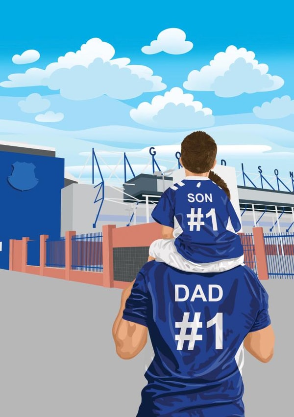 #1 Dad & #1 Son Everton Football Card created by Squiggle Scribble