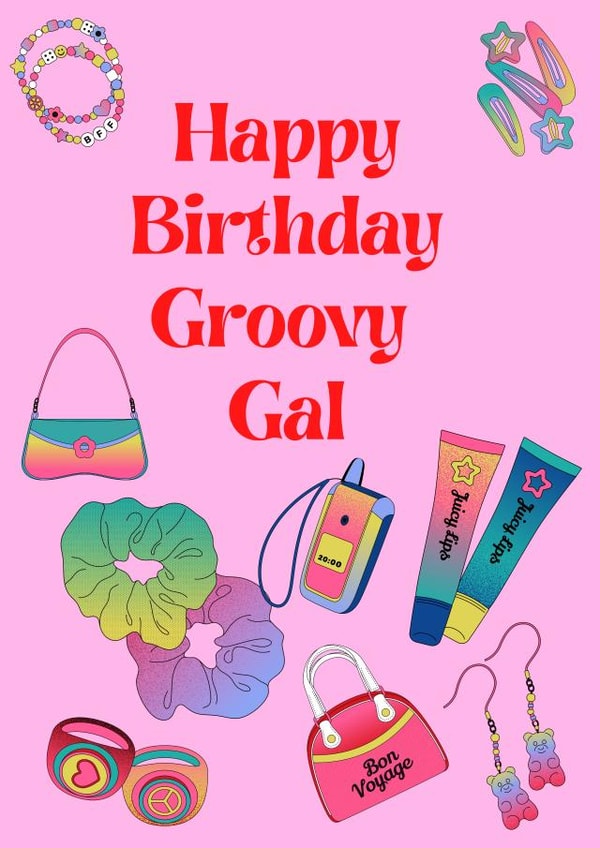 Groovy Gal 00s Birthday Card created by BurlingtonDesignsUK