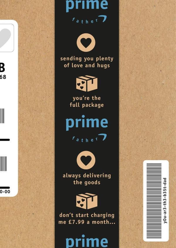 Funny Fathers Day Card / Birthday Card - Dad - Amazon Prime - Sending You Plenty Of Love And Hugs created by Cards from Designers