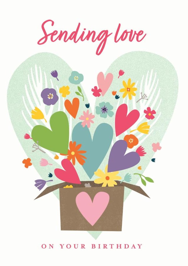Sending Love birthday card created by Katy Clemmans
