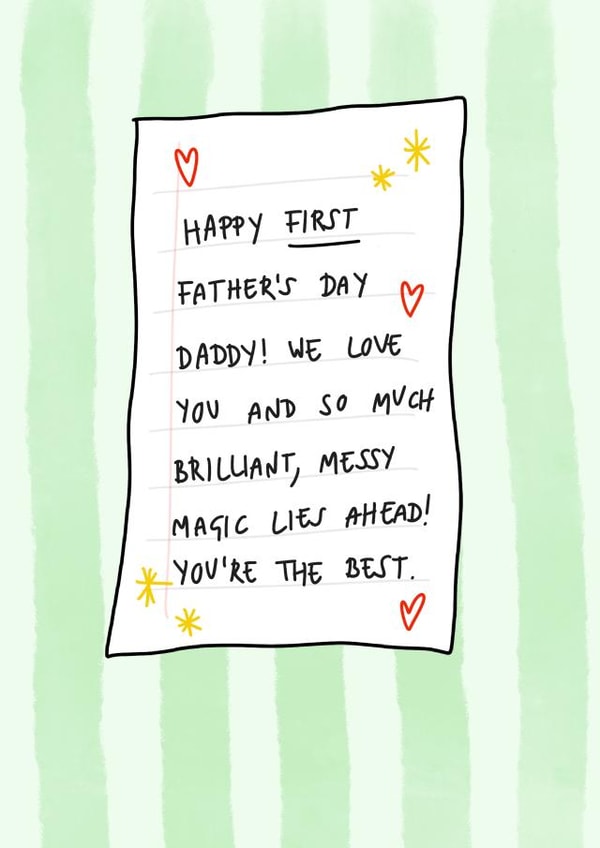 Cute card for new dads - First Father’s Day created by Tuesday & Robin