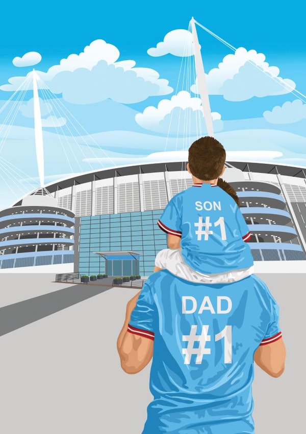 #1 Dad Manchester City Football Card created by Squiggle Scribble