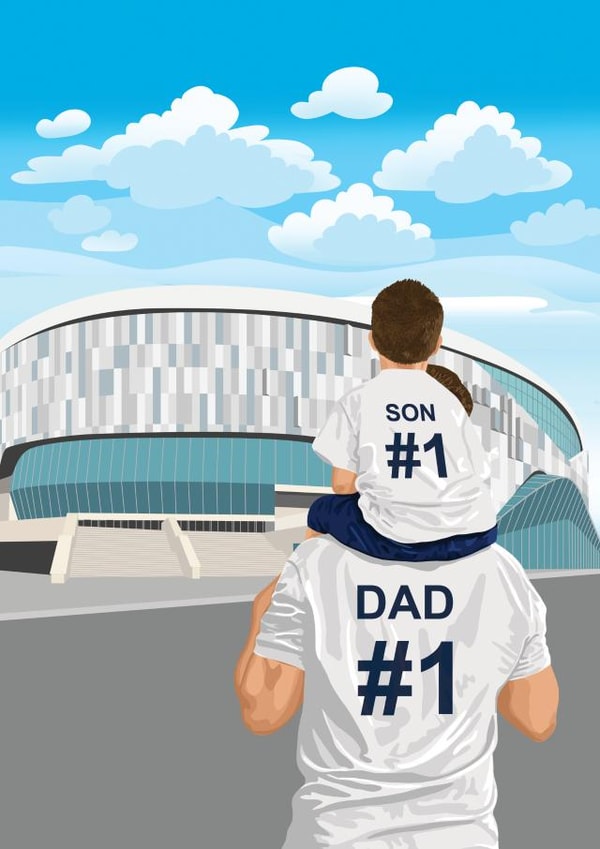 #1 Dad Tottenham Hotspur Football Card created by Squiggle Scribble